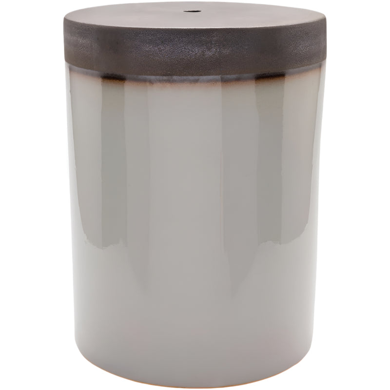 two-toned light dark gray garden stool 