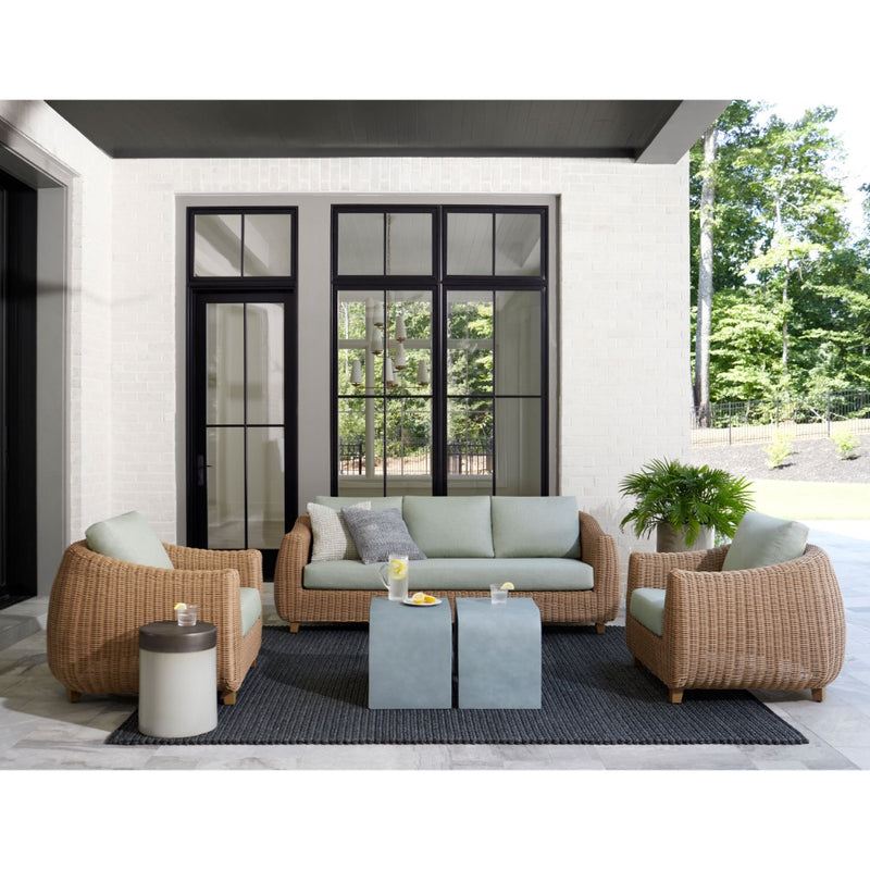 two-toned light dark gray garden stool 
