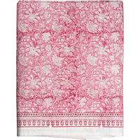 cloth tablecloth block print white cranberry