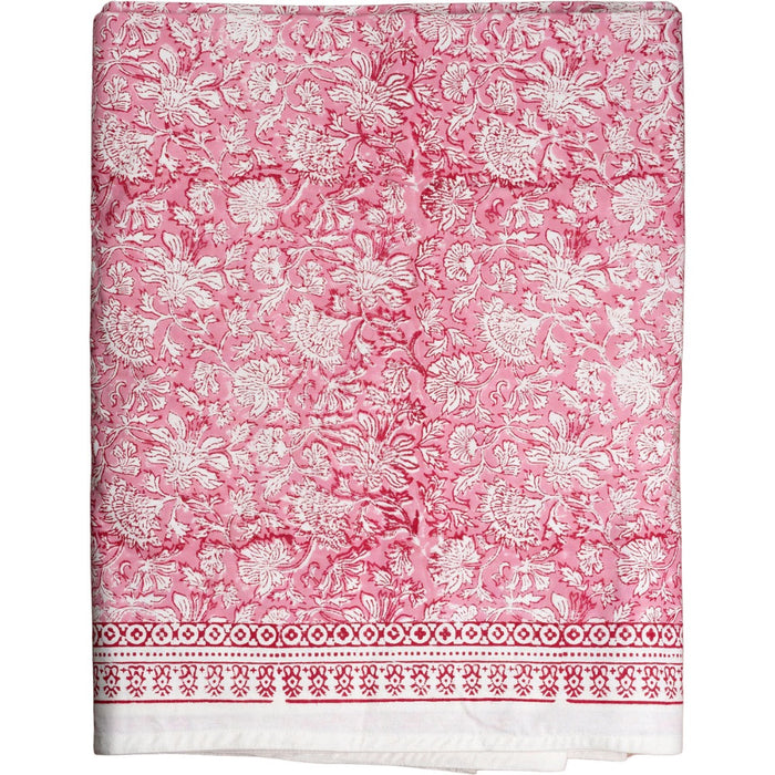 cloth tablecloth block print white cranberry