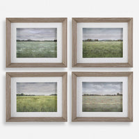 set 4 whitewash wood frame season art prints