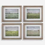 set 4 whitewash wood frame season art prints