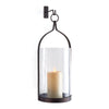 lantern hanging led candles black bronze 