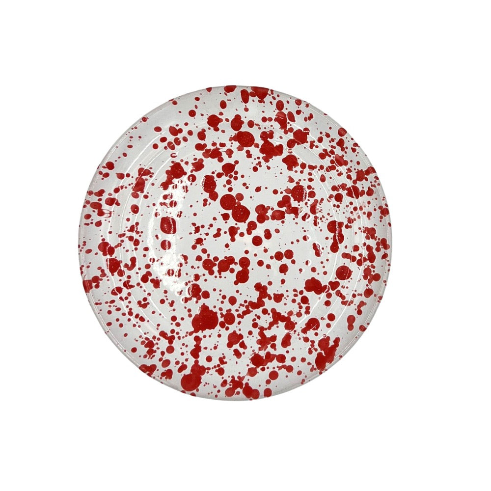 red speckled salad plate ceramic