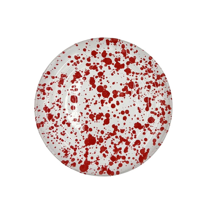 red speckled salad plate ceramic