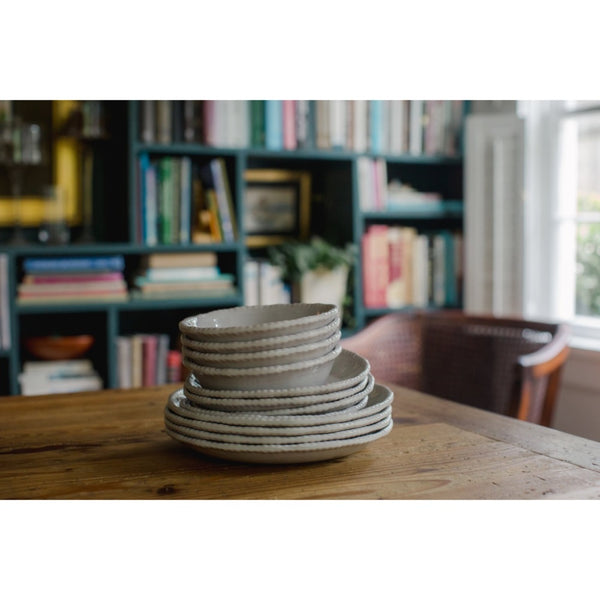 stone melamine beaded soup salad bowl