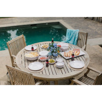 melamine scalloped white dinner plate