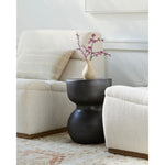 charcoal glazed garden stool contemporary cinched center