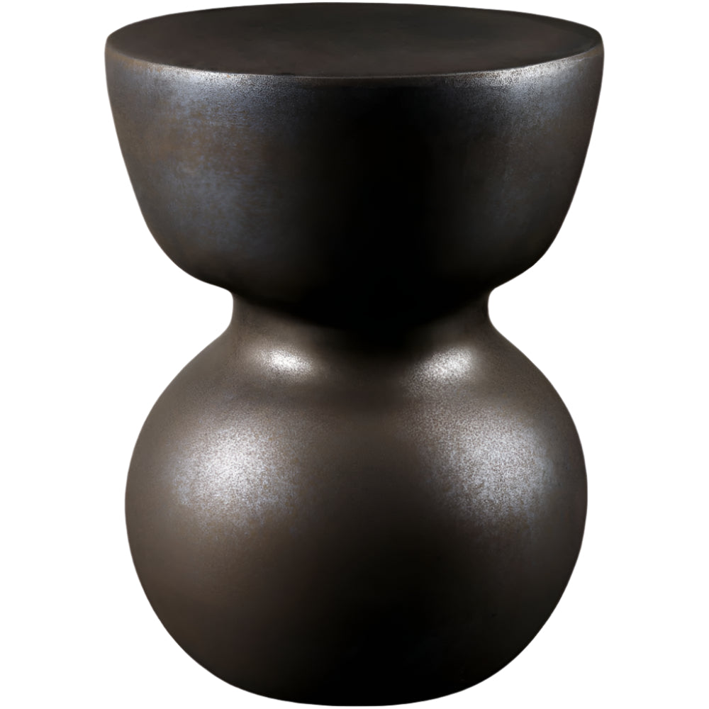 charcoal glazed garden stool contemporary cinched center