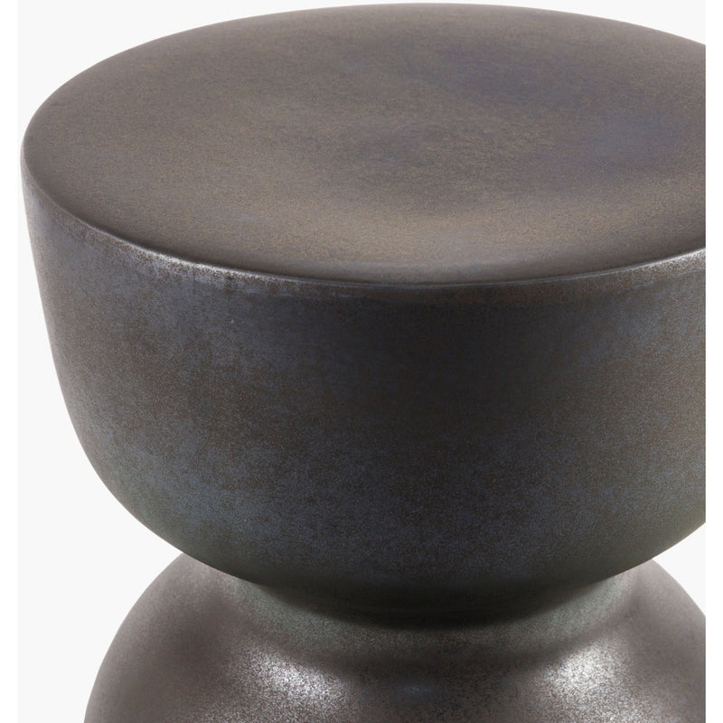 charcoal glazed garden stool contemporary cinched center