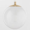pendant light milky white round bulb aged brass metal white cotton nautical rope