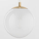 pendant light milky white round bulb aged brass metal white cotton nautical rope