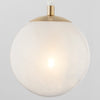 pendant light milky white round bulb aged brass metal white cotton nautical rope