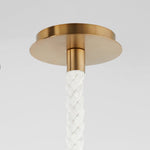 pendant light milky white round bulb aged brass metal white cotton nautical rope