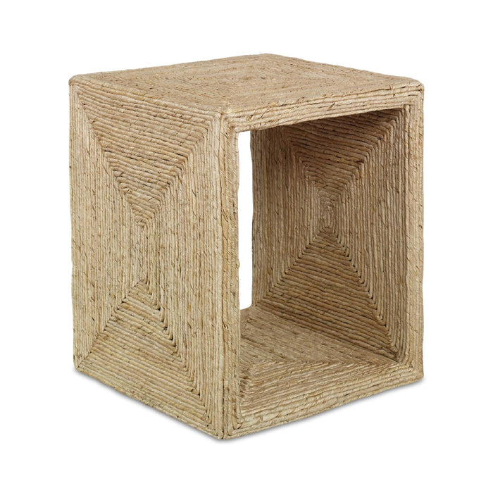 side table coastal woven rattan natural square 