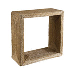 accent table square natural woven banana plant coastal
