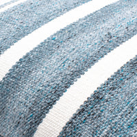 striped blue cream outdoor throw pillow square woven knife edge