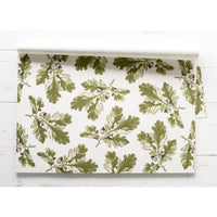 BSEID Oak Leaf + Acorn Paper Placemat Pad features a green oak leaf and acorn design, perfect for autumn tables.