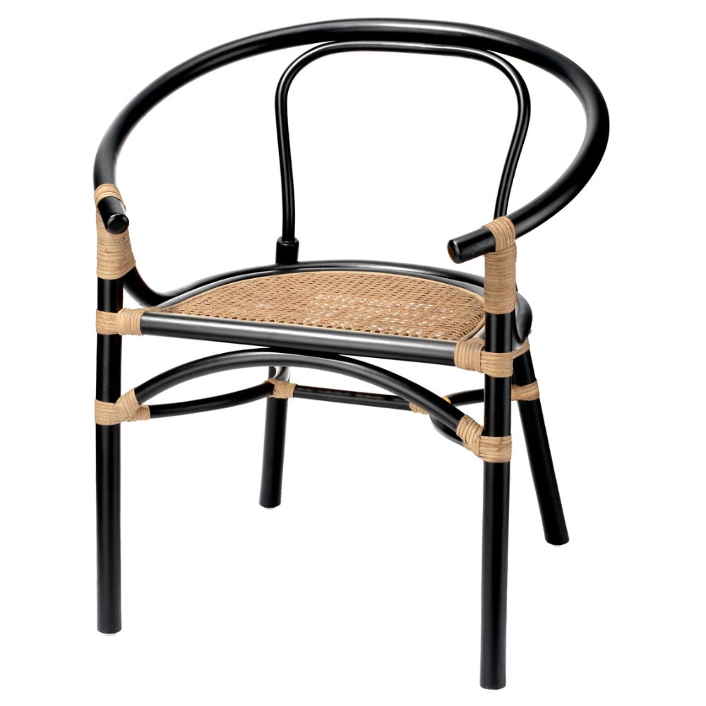 black natural rattan chair cane seat contemporary