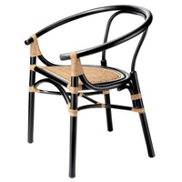 black natural rattan chair cane seat contemporary