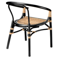 black natural rattan chair cane seat contemporary
