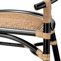 black natural rattan chair cane seat contemporary