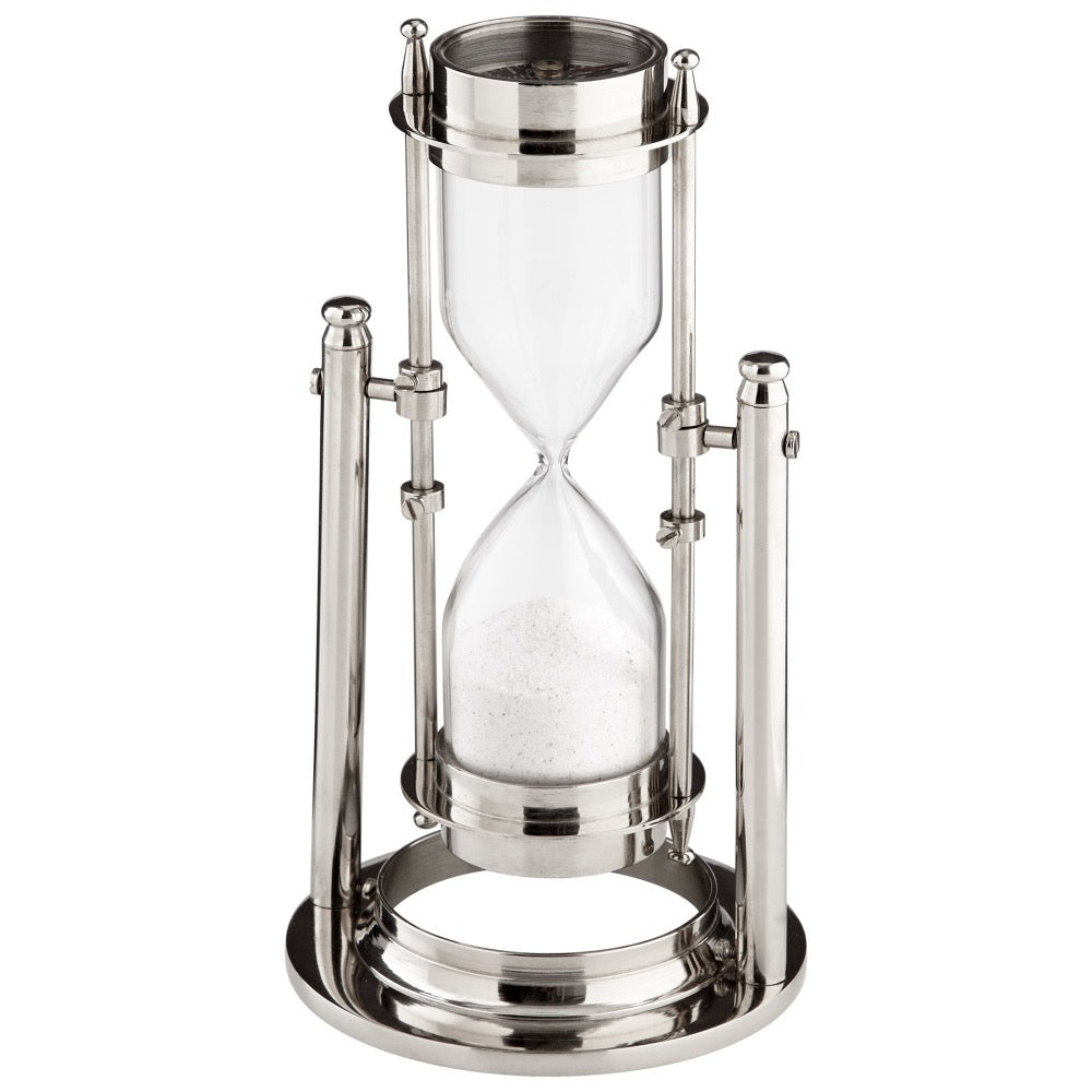 sands of time shelf decor nickel brass 