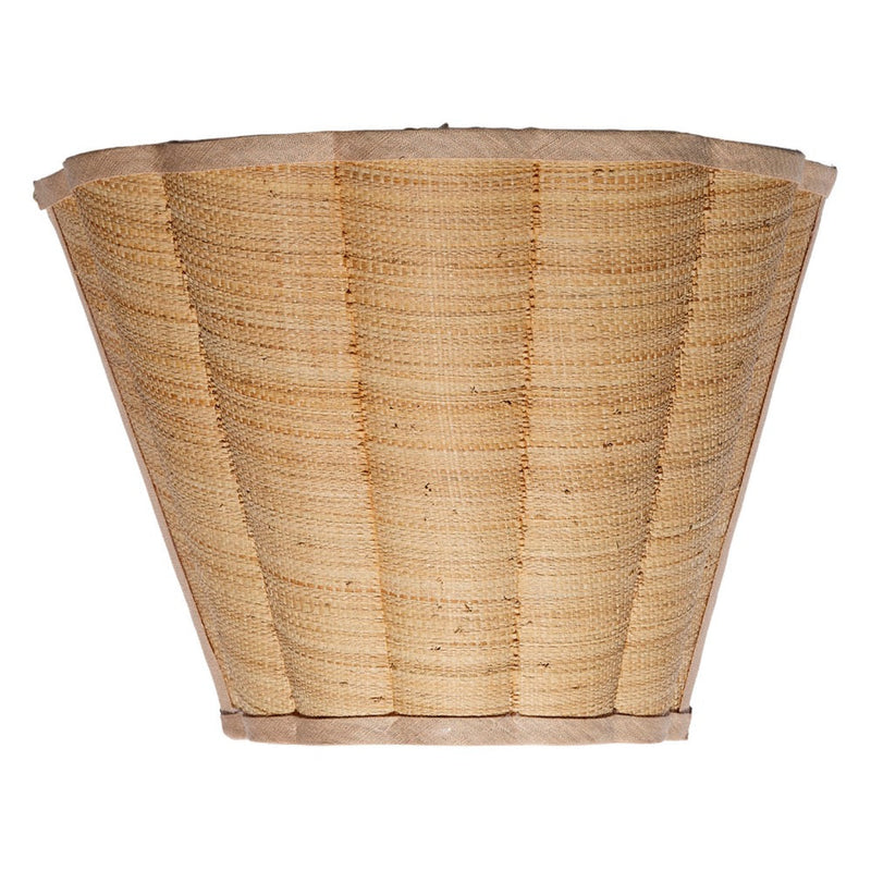 raffia wall light sconce cone shaped scalloped shade