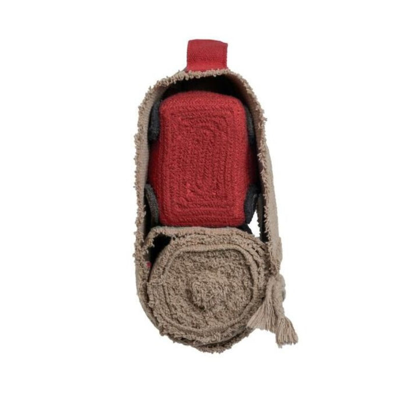 woven red brown train track childrens toy decor