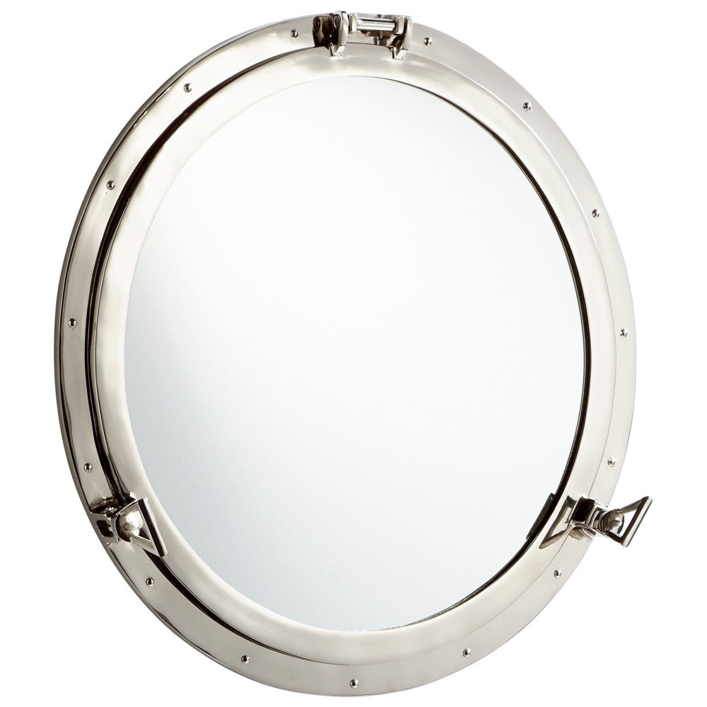 porthole mirror round aluminum mirrored glass