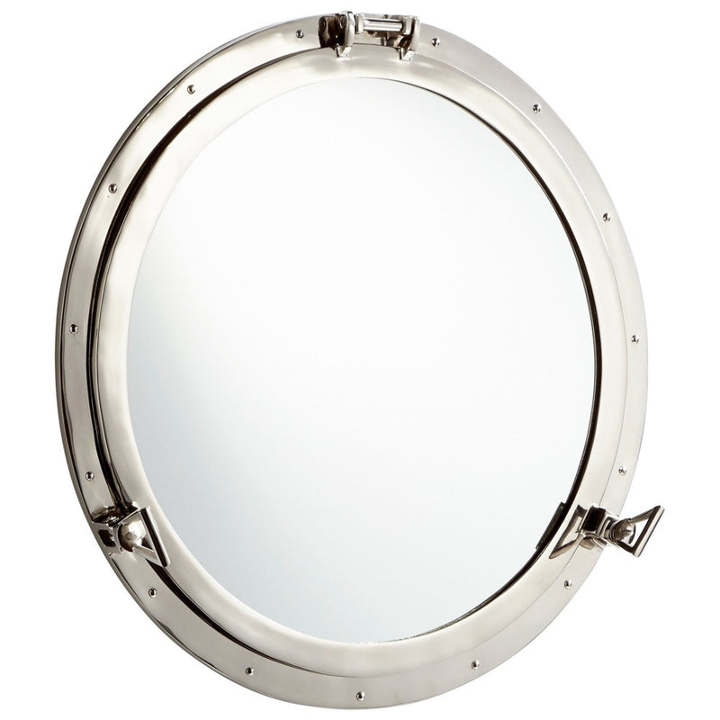 porthole mirror round aluminum mirrored glass