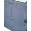 bar cart denim blue shagreen leather casters removable tray polished nickel trim 4 doors exposed shelves