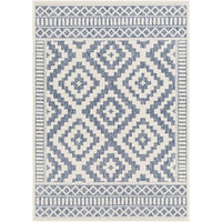 cream navy diamond patterned rug