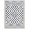 cream navy diamond patterned rug