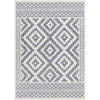 cream navy diamond patterned rug