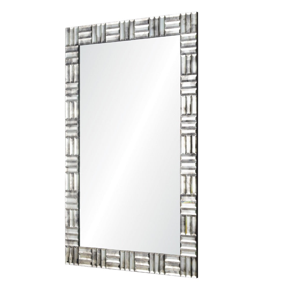 hand cut antiqued mirror rectangle beveled center