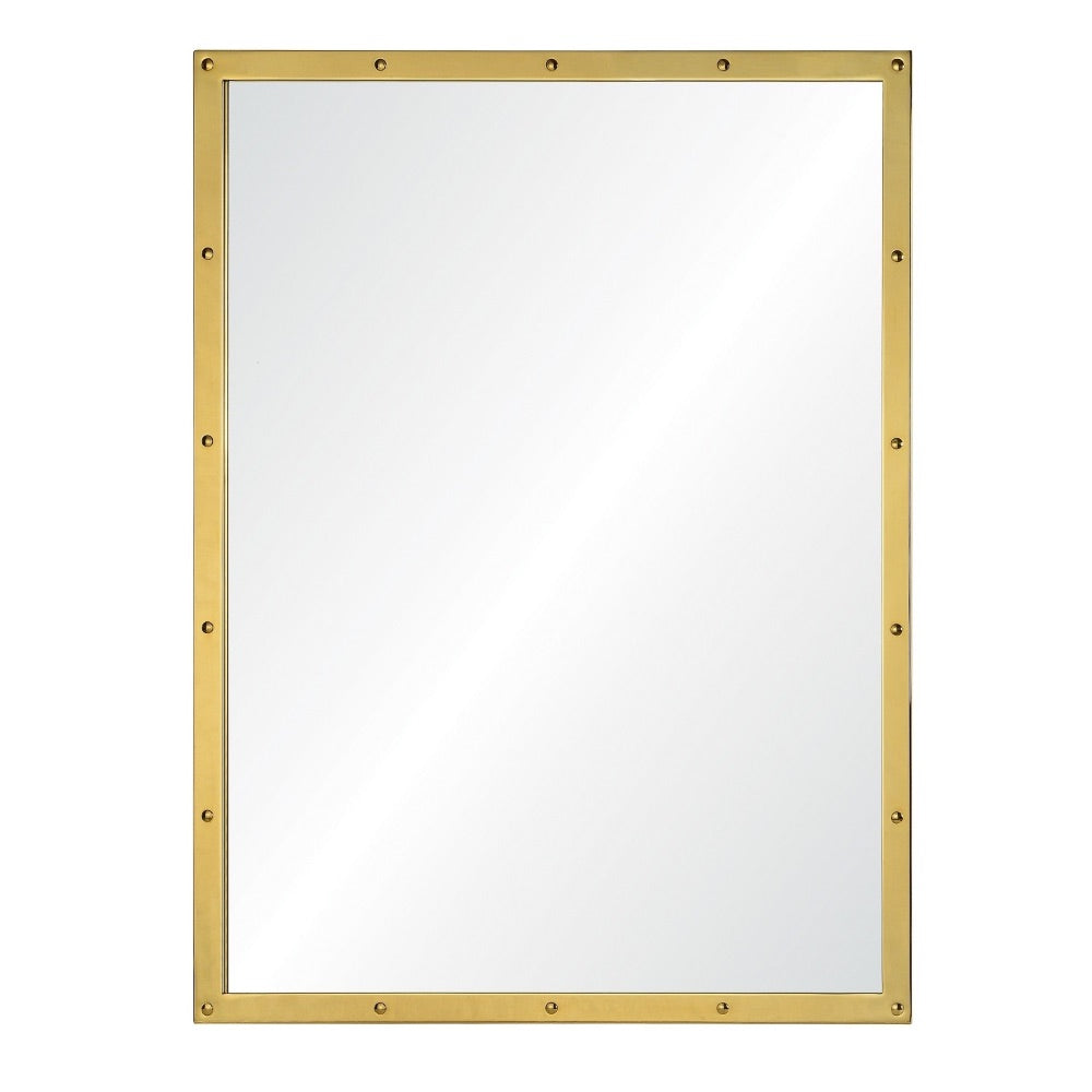 hand welded stainless steel burnished brass rectangle mirror