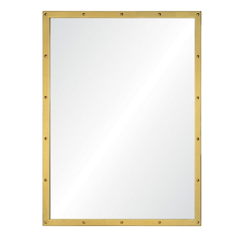 hand welded stainless steel burnished brass rectangle mirror