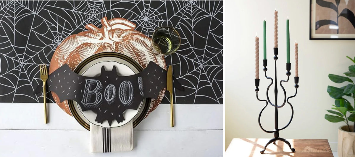 Halloween table setting with 