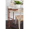 leather wrapped canvas drawer desk tan gold accents