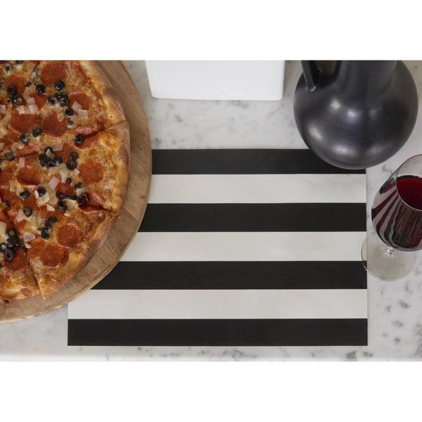  black white striped paper placemat pad