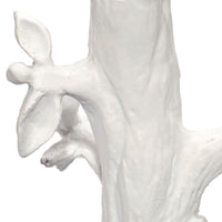 white tree trunk birds leaves table lamp drum shade