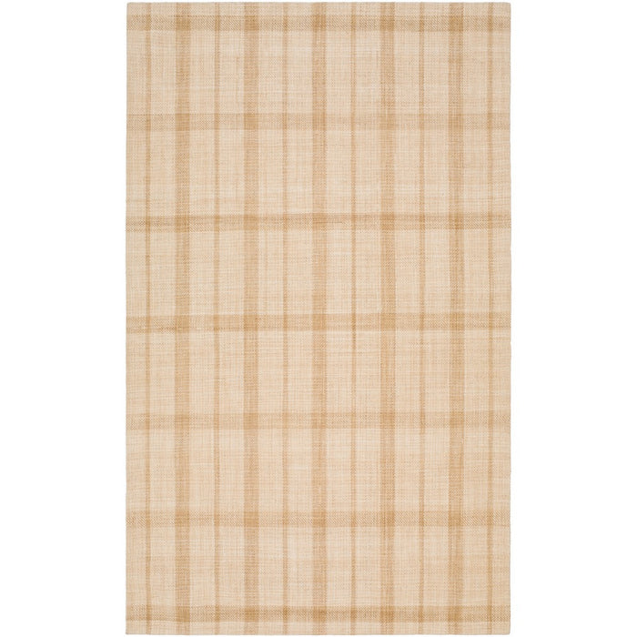 area rug neutral tartan canvas backing low pile viscose wool 