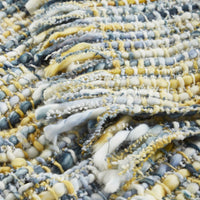 throw chunky woven blue green white fringe