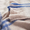 throw mohair blush ivory blue stripes fringe