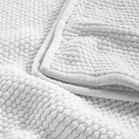 popcorn weave white throw blanket