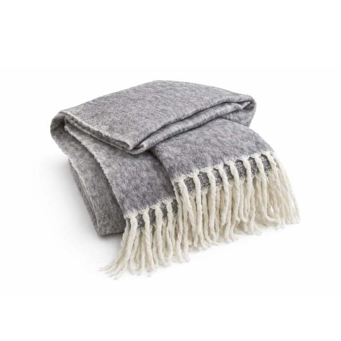 mohair wool grey acrylic throw blanket