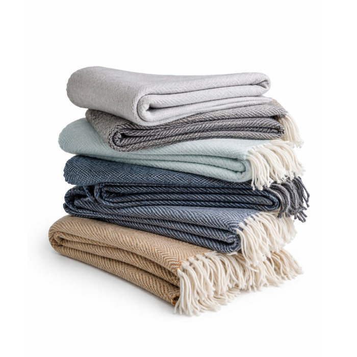 Herringbone Throw - Wool/Cashmere (color options)