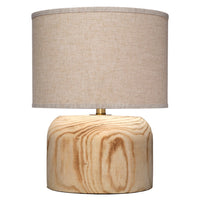 natural wood base table lamp oat linen drum shade