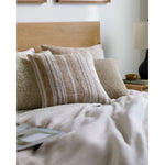 striped tan off white throw pillow outdoor safe woven square